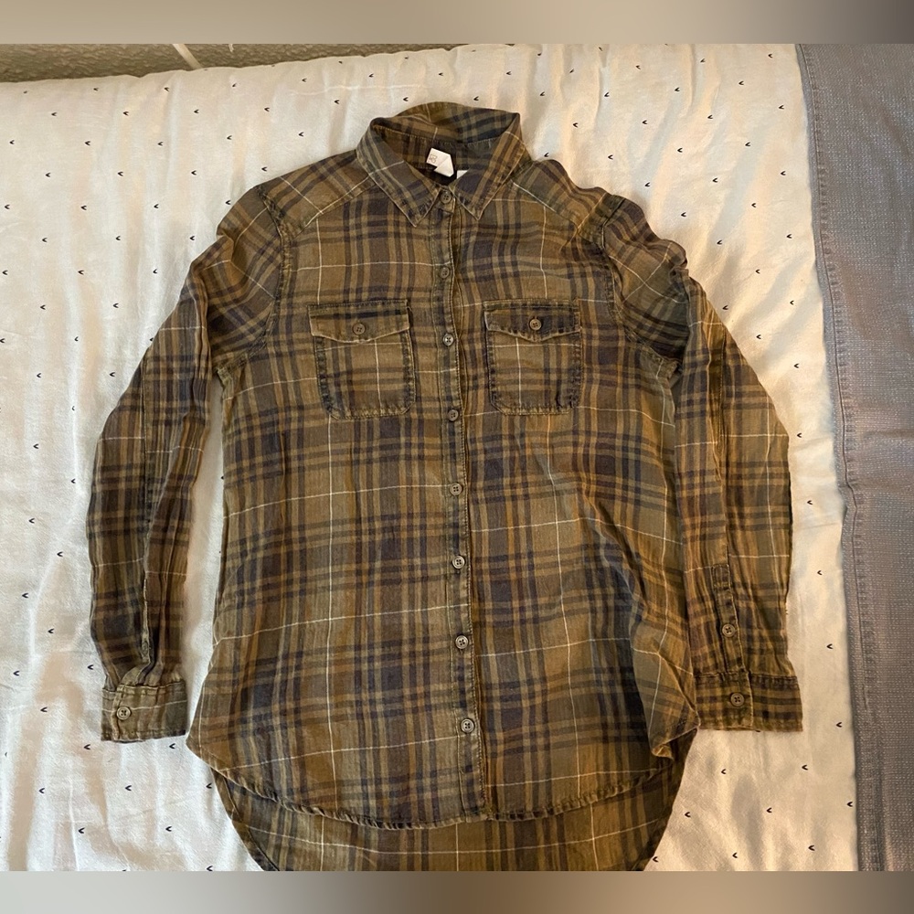 Greenish brown plaid, B.P., XXS(runs larger)